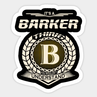 Barker Sticker